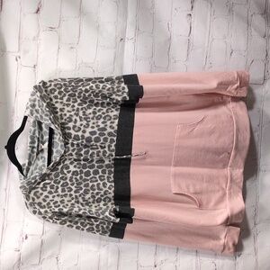 Glitzy Girlz Boutique Leopard Long-sleeved Hoodie 1x